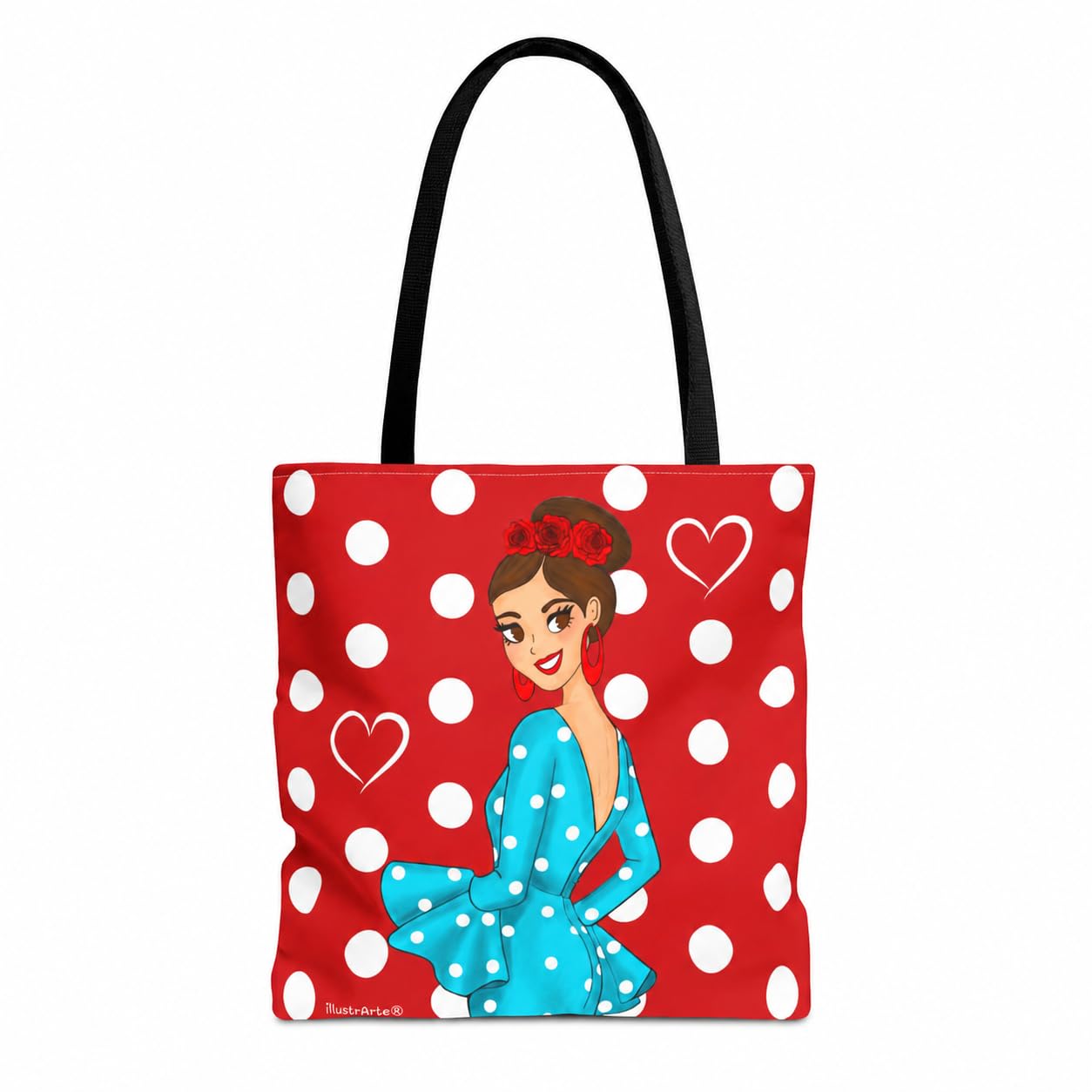 Bolsa tote Málaga flamenca Paquita rojo con lunares 1