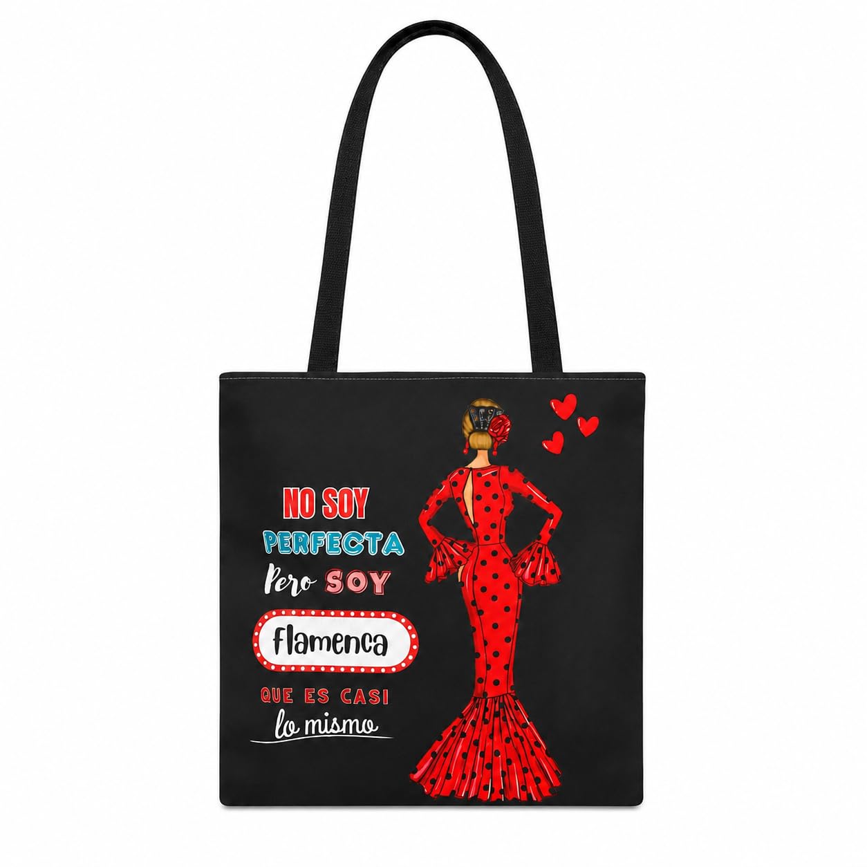 Bolsa tote Málaga flamenca María Rojo con frase 1