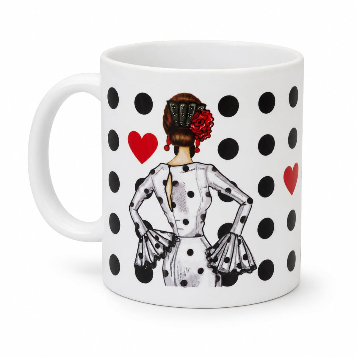 Taza de cerámica flamenca illustrArte 350 ml – diseño María Blanco