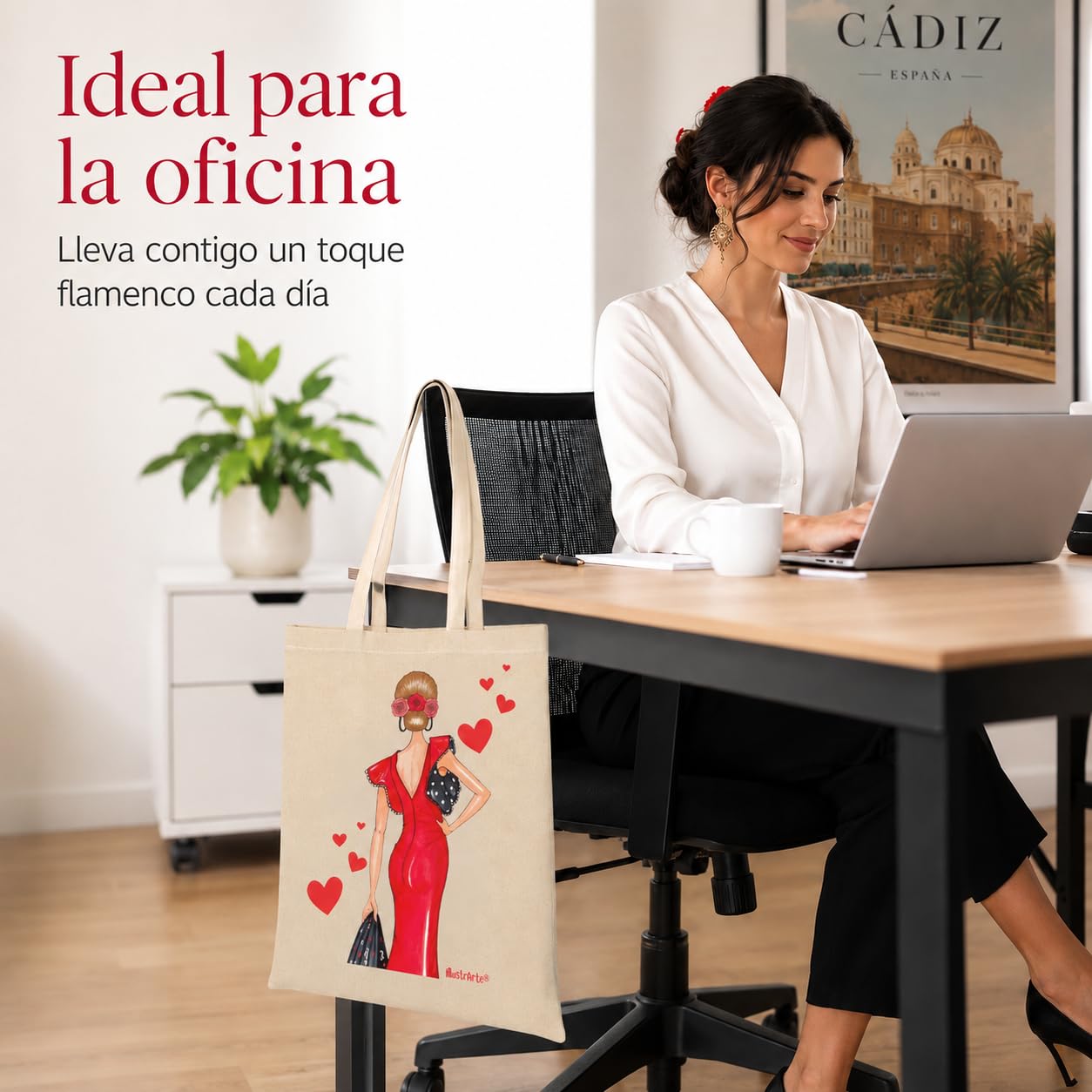 Bolsa tote Cádiz flamenca Manuela roja 4