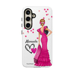 Personalised phone case flamenco dancer Manuela for Samsung Galaxy S24, gloss finish – illustrArte