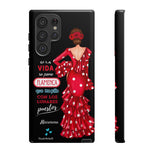 Personalised phone case flamenco dancer Macarena, with quote for Samsung Galaxy S22 Ultra, gloss finish – illustrArte