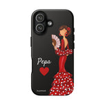 Funda de móvil personalizable Flamenca Pepa para iPhone 17, acabado mate – illustrArte