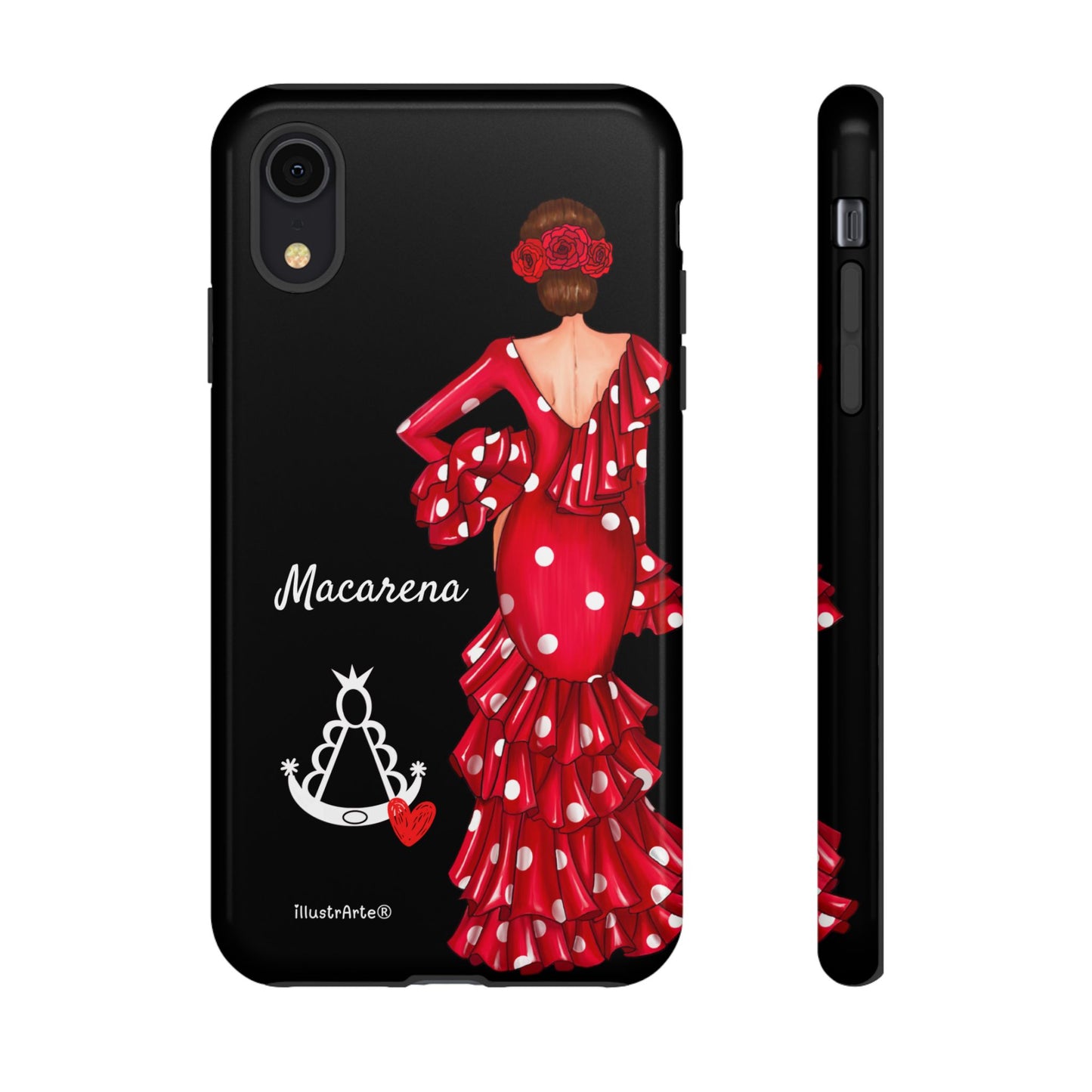 Funda de teléfono personalizada Macarena negro – para iPhone, Samsung, Pixel