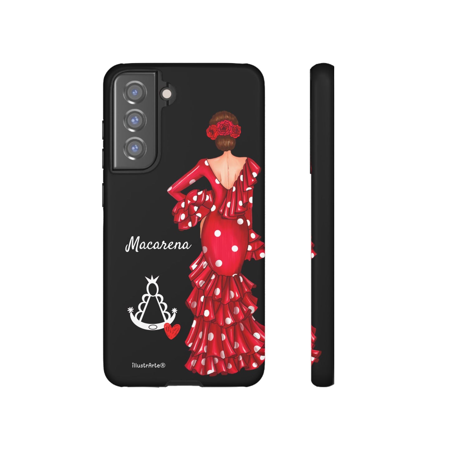 Funda de teléfono personalizada Macarena negro – para iPhone, Samsung, Pixel