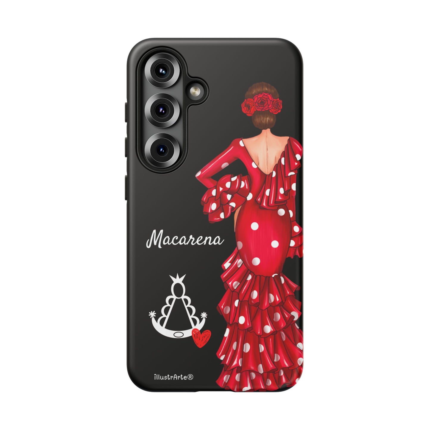 Funda de teléfono personalizada Macarena negro – para iPhone, Samsung, Pixel
