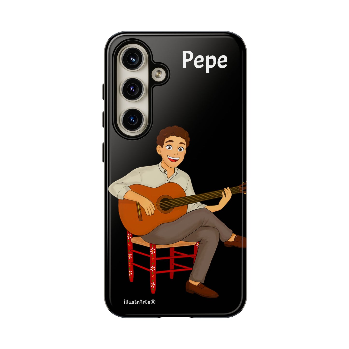 Funda de teléfono personalizada Pepe guitarrista – para iPhone, Samsung, Pixel