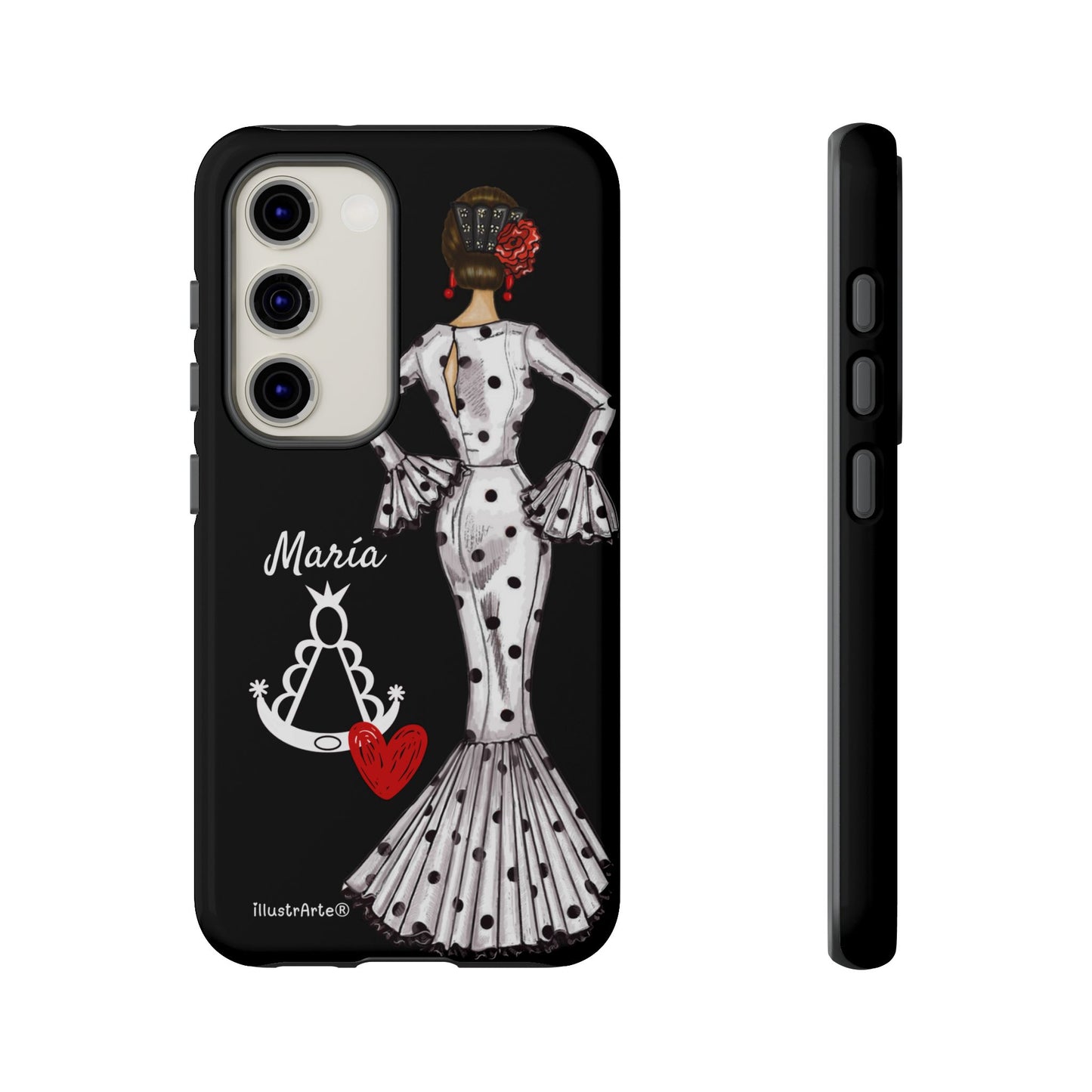 Funda de teléfono personalizable María blanco Virgen del Rocío – para iPhone, Samsung, Pixel