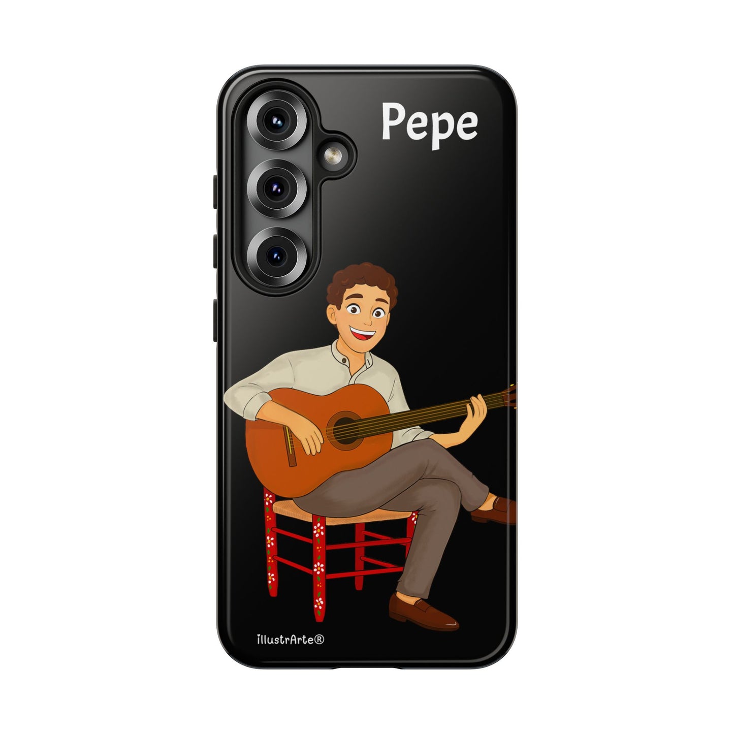 Funda de teléfono personalizada Pepe guitarrista – para iPhone, Samsung, Pixel