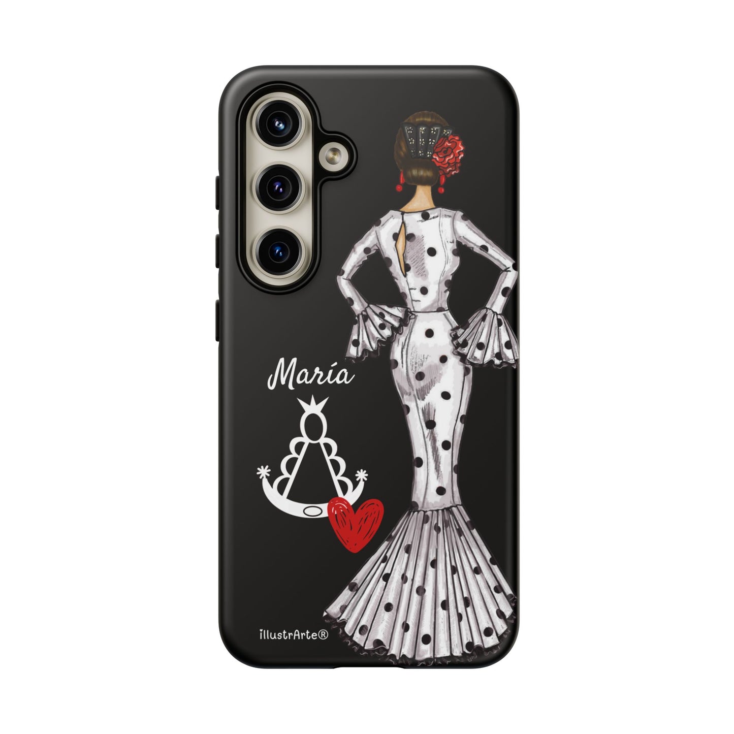 Funda de teléfono personalizable María blanco Virgen del Rocío – para iPhone, Samsung, Pixel