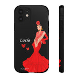 Personalised phone case flamenco dancer Lucía for iPhone 12, gloss finish – illustrArte
