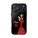 Personalised phone case flamenco dancer Pepa for iPhone 17 Pro Max, gloss finish – illustrArte