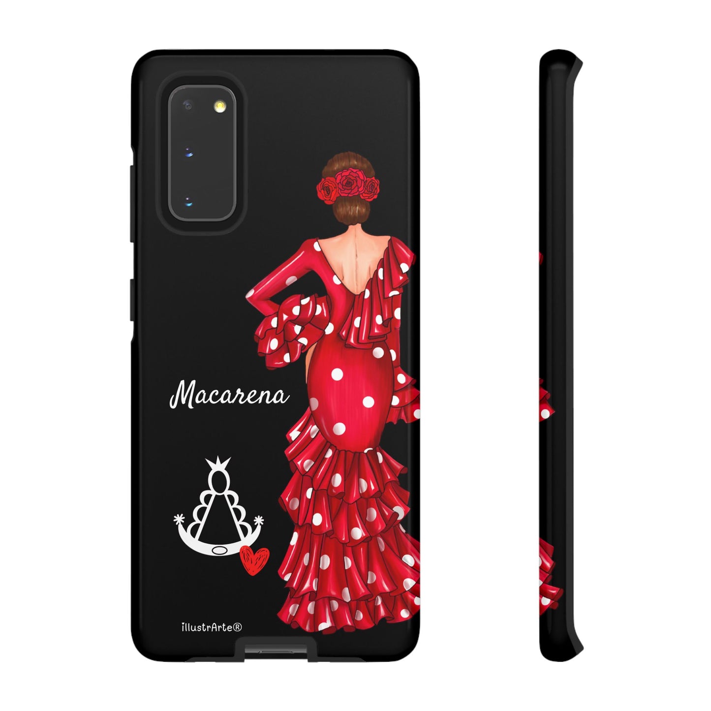 Funda de teléfono personalizada Macarena negro – para iPhone, Samsung, Pixel