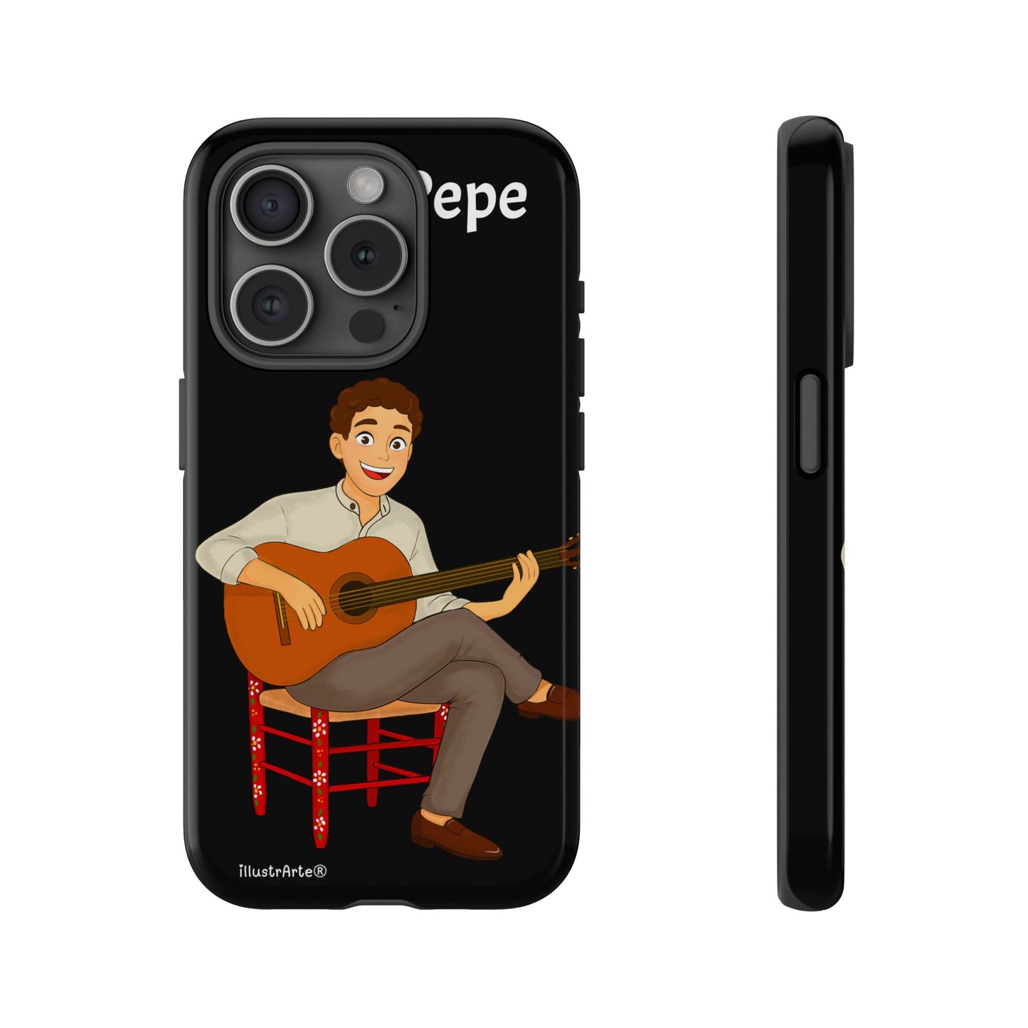 Funda de teléfono personalizada Pepe guitarrista – para iPhone, Samsung, Pixel