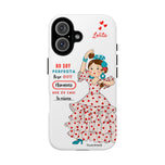 Personalised phone case flamenco dancer Lolita, with quote for iPhone 16, gloss finish – illustrArte