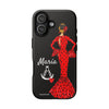 Funda de teléfono personalizable María rojo fondo negro Virgencita – para iPhone, Samsung, Pixel