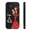 Funda de teléfono personalizable Pepa fondo negro Virgencita – para iPhone, Samsung, Pixel