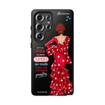 Personalised phone case flamenco dancer Macarena, with quote for Samsung Galaxy S25 Ultra, gloss finish – illustrArte