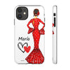 Funda de teléfono personalizada María vestido rojo – iPhone, Samsung, Pixel