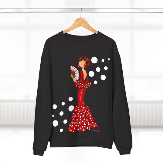 Sudadera Personalizable - Flamenca Pepa, negro con corazones