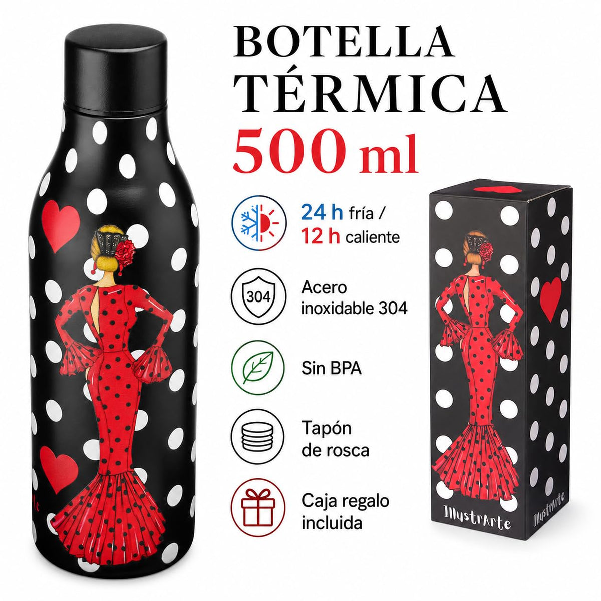 Pack botella + bolso Málaga – María rojo frase – vista 4