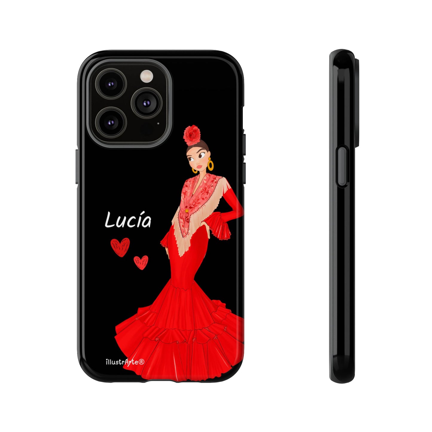 Funda de teléfono personalizable con nombre/bandera/Virgen - Modelo Lucía  Para iPhone, Samsung Y Google Pixel