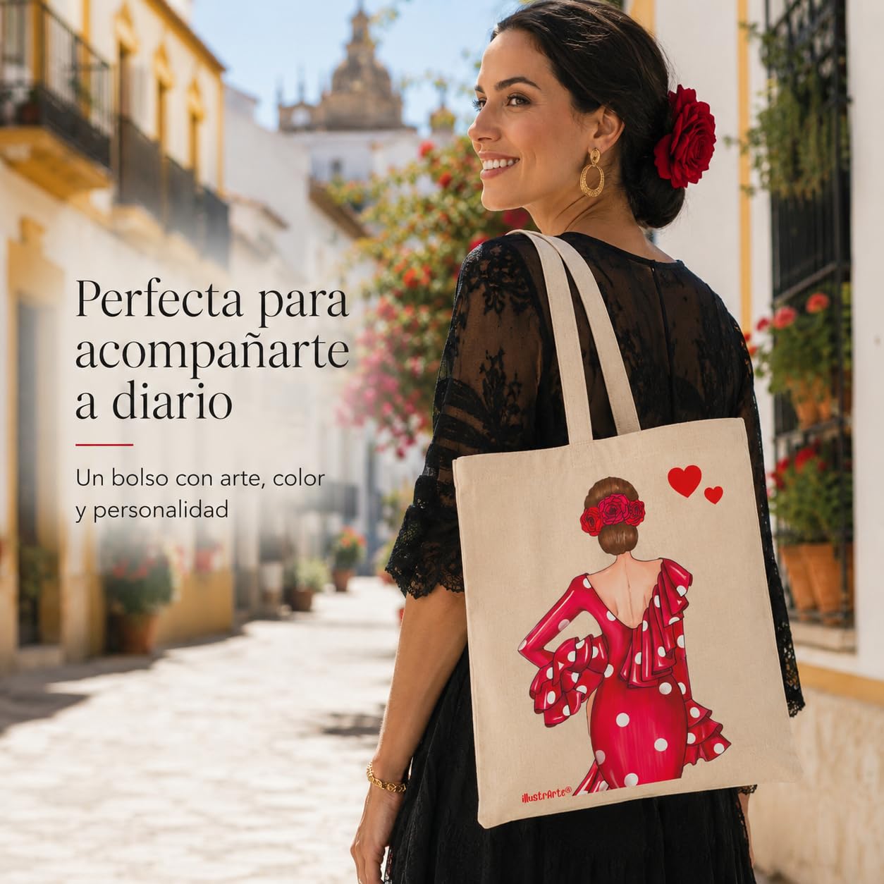 Bolsa tote Cádiz flamenca Macarena roja 2