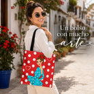 Bolsa tote Málaga flamenca Paquita rojo con lunares 4