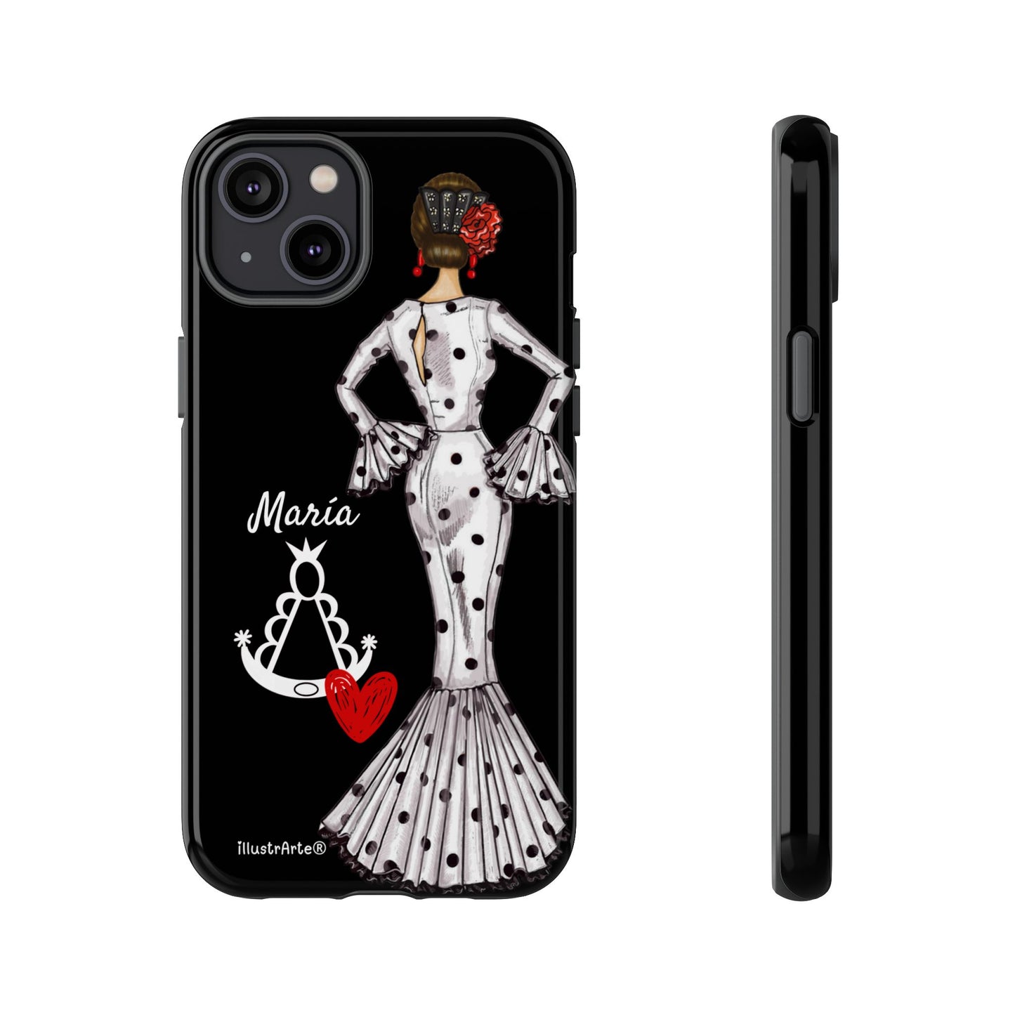 Funda de teléfono personalizable María blanco Virgen del Rocío – para iPhone, Samsung, Pixel
