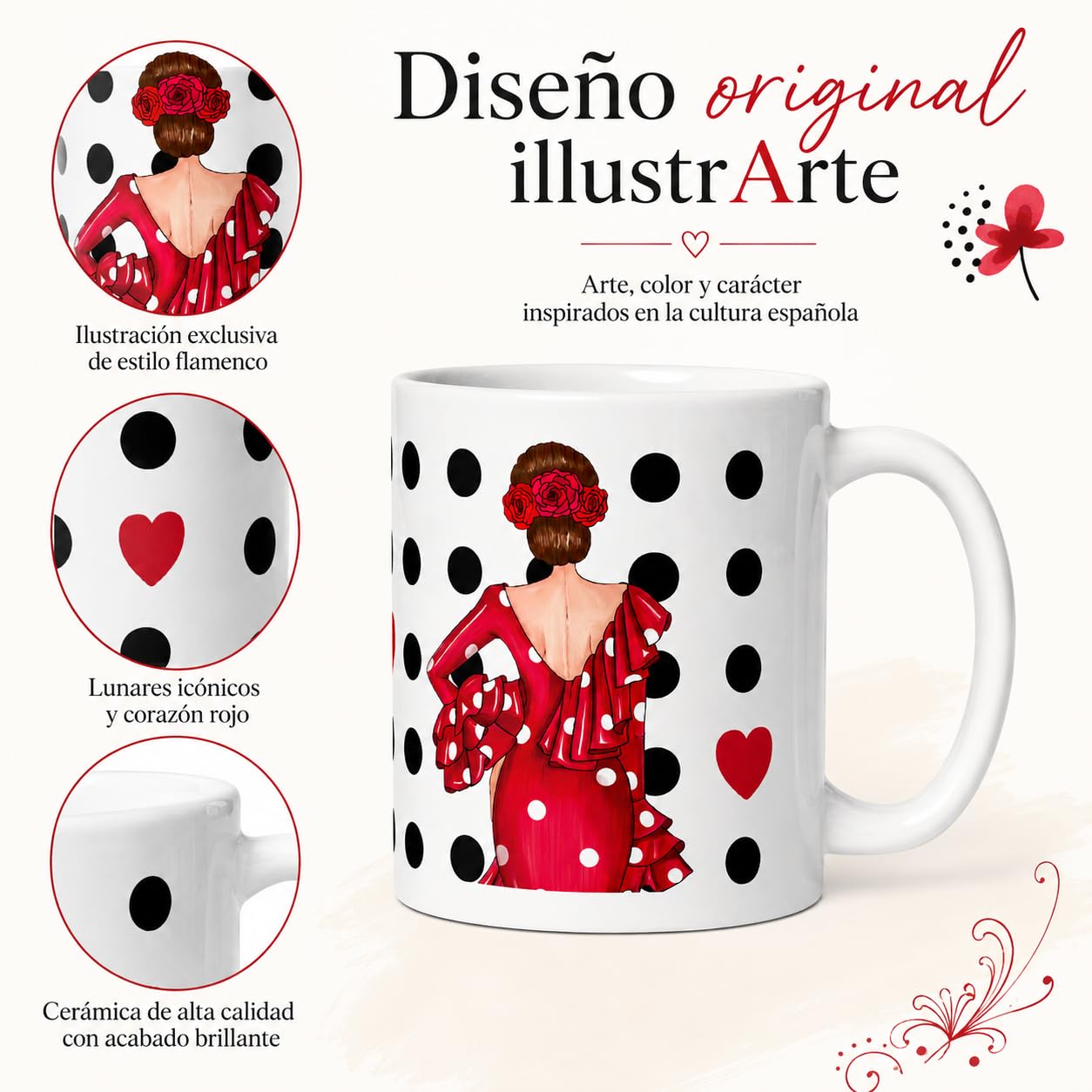 Taza flamenca illustrArte – Macarena – vista 8