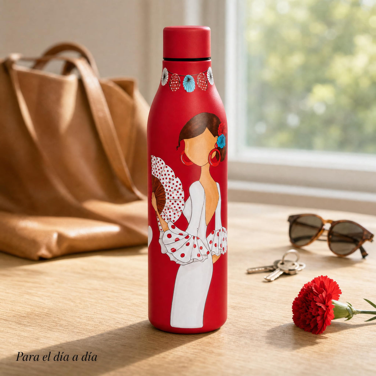 Botella térmica flamenca illustrArte 500 ml – diseño Pepa Feliz – para el día a día