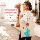 Bolsa tote Cádiz flamenca Paquita turquesa 2