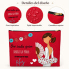 Neceser Granada illustrArte – Pepa Feliz, fondo rojo con frase – vista 4 – imagen Amazon