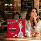 Bolsa tote Málaga flamenca Pepa Feliz rojo con frase 2