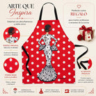 Delantal flamenca illustrArte – María Blanco, fondo rojo – vista 6