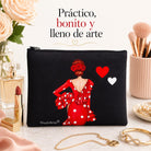 Neceser Granada illustrArte – Macarena, fondo negro con corazones – vista 6 – imagen Amazon