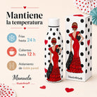 Botella térmica illustrArte 500 ml – diseño Manuela, flamenca de lunares – vista 8