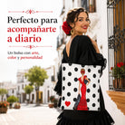 Bolsa tote Málaga flamenca Manuela rojo con lunares 2