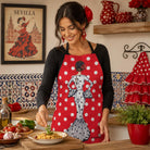 Delantal flamenca illustrArte – María Blanco, fondo rojo – vista 7