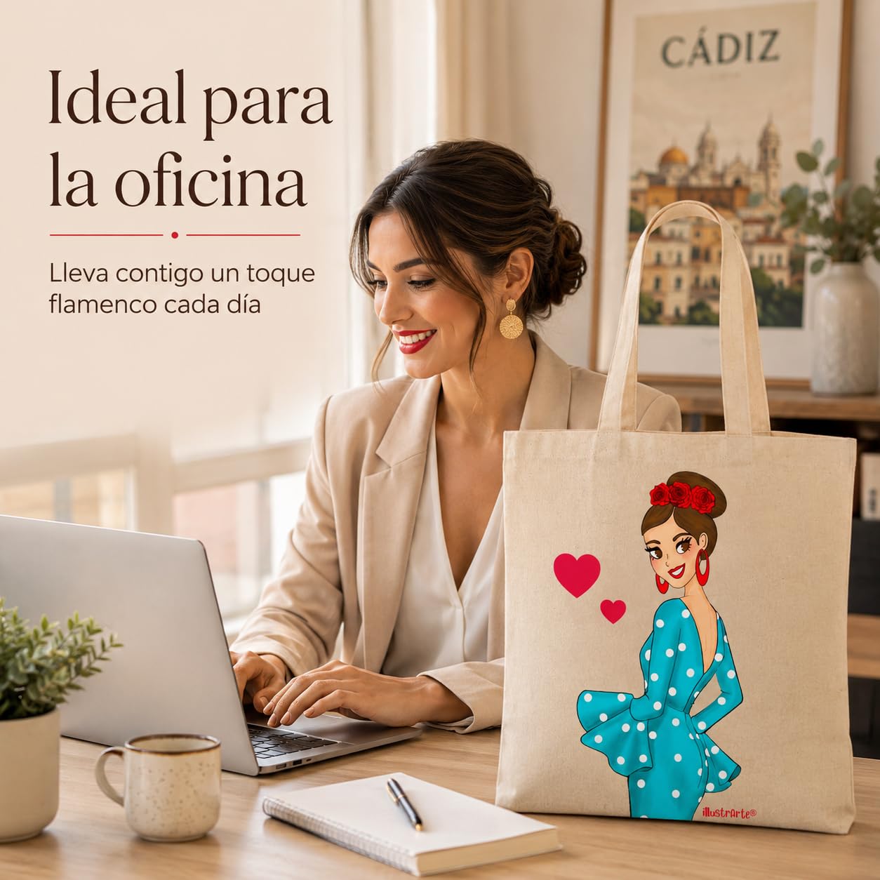 Bolsa tote Cádiz flamenca Paquita turquesa 4