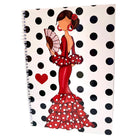 Libreta flamenca illustrArte – Pepa, tapa blanca con lunares negros – vista 6