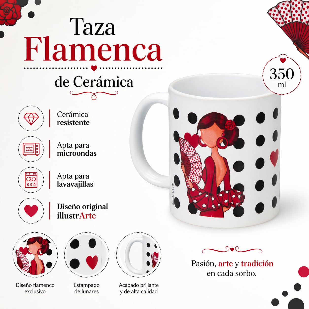 Taza flamenca illustrArte – Pepa – vista 2