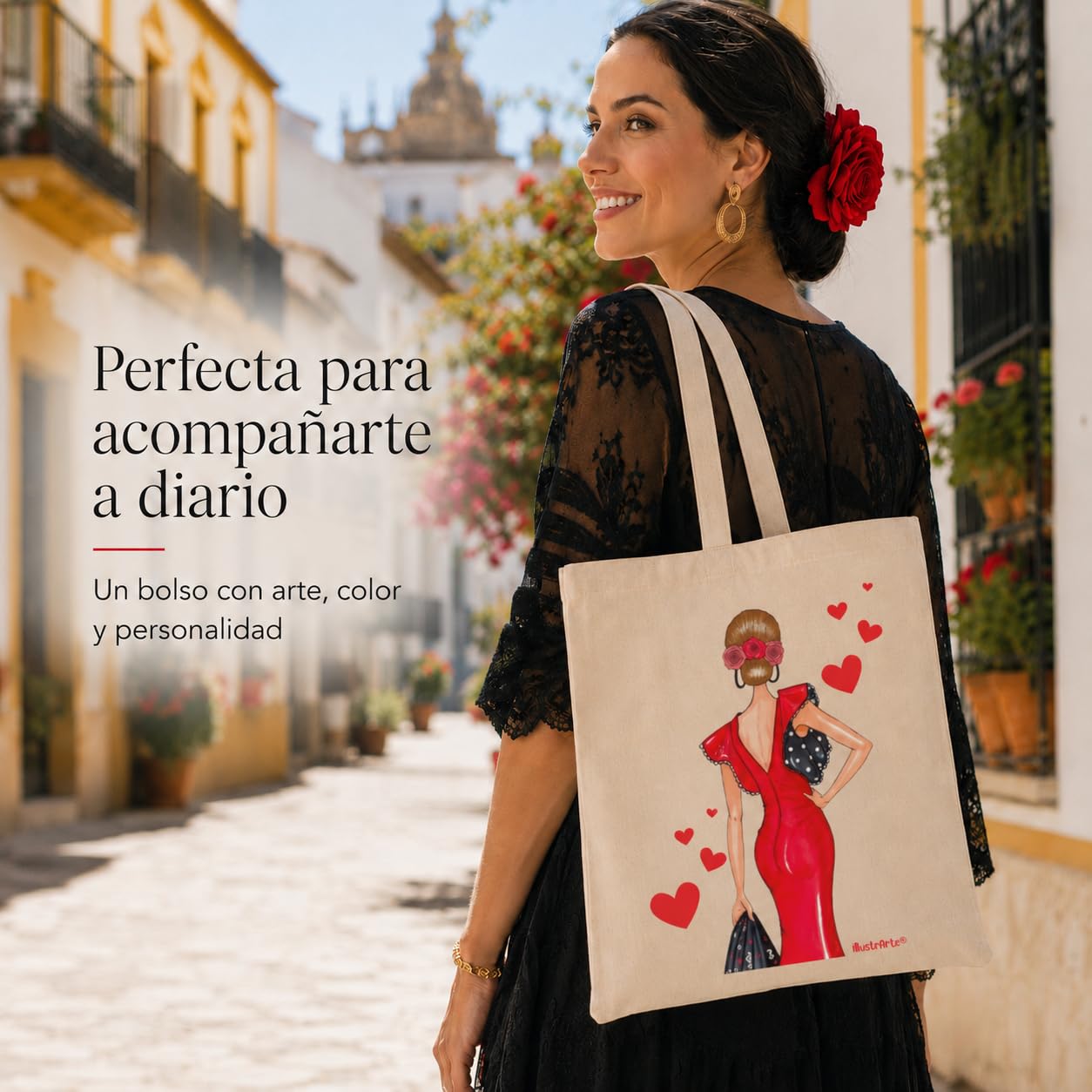 Bolsa tote Cádiz flamenca Manuela roja 2