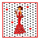 Pañuelo de seda flamenca illustrArte 66 x 66 cm – diseño Pepa – MAIN