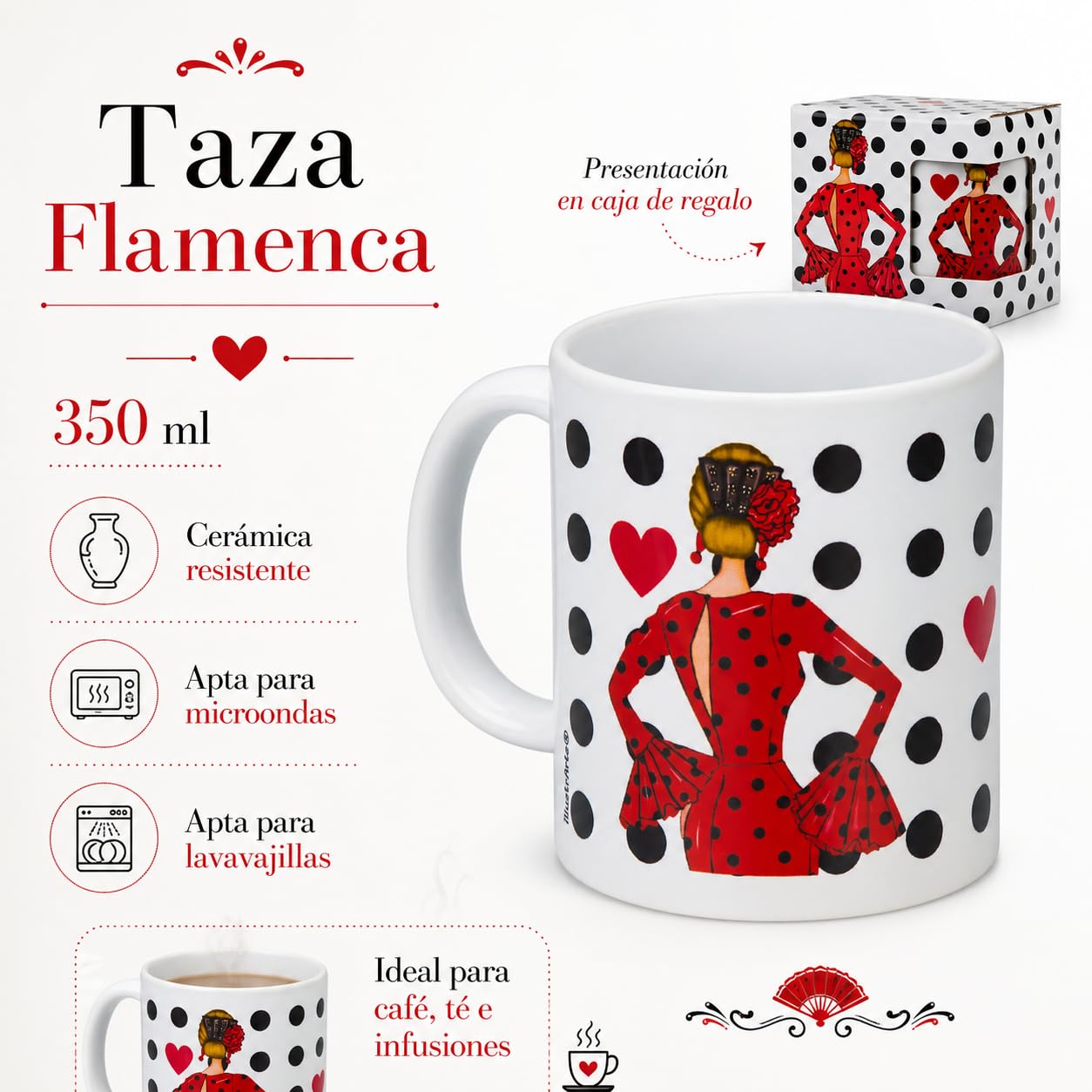Taza flamenca illustrArte – María Rojo – vista 2