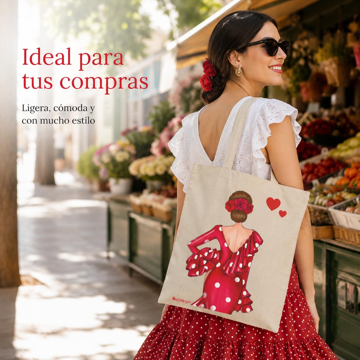 Bolsa tote Cádiz flamenca Macarena roja 6