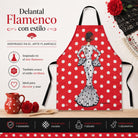 Delantal flamenca illustrArte – María Blanco, fondo rojo – vista 8