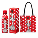 Bottle + Málaga bag pack – María Blanco red background – MAIN