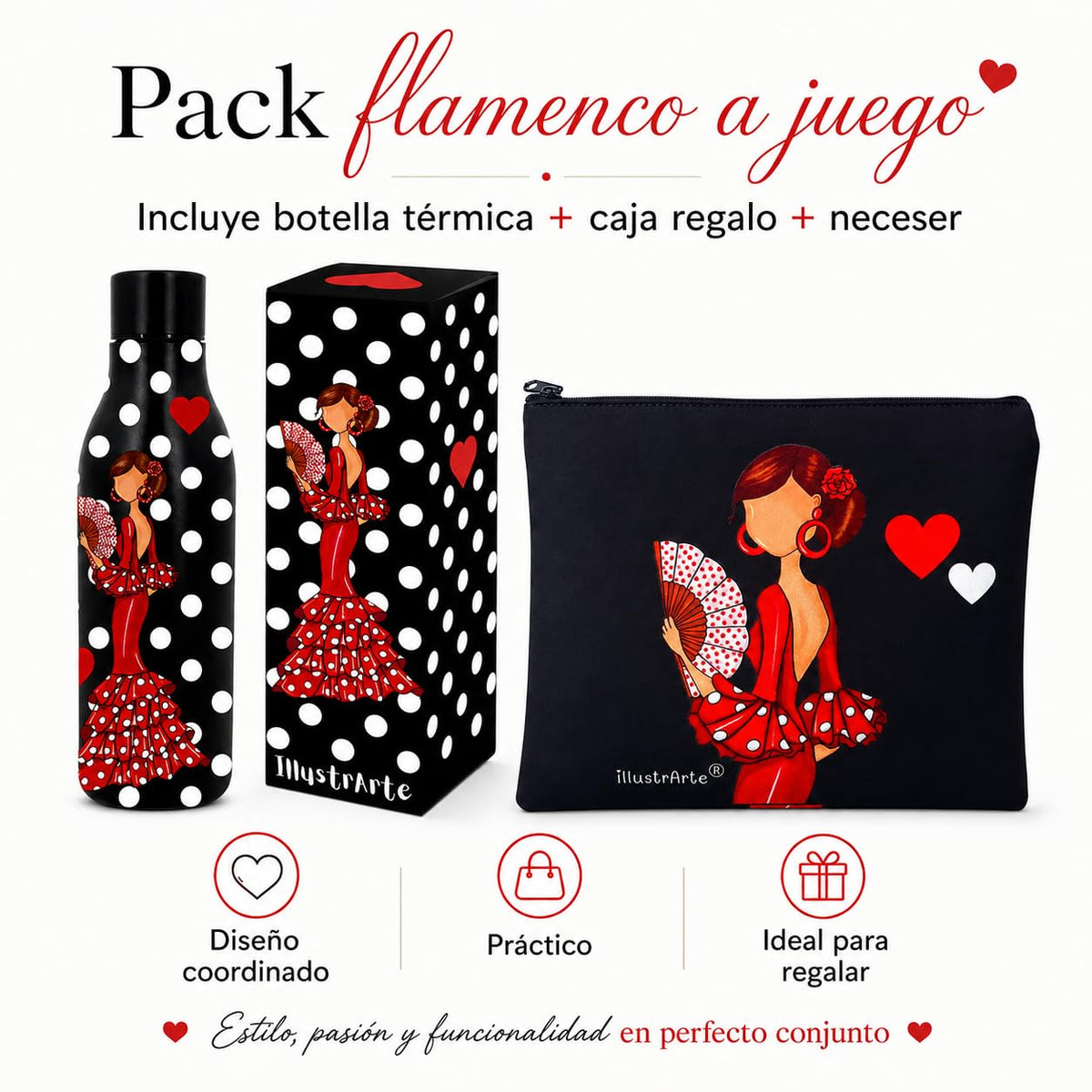Pack botella + neceser Granada – Pepa Lunares + Pepa Liso – vista 2