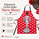 Delantal flamenca illustrArte – María Blanco, fondo rojo – vista 3